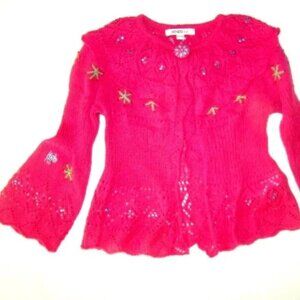 ✨ Designer Girl's Cardigan KENZO KIDS Pink Embellished Sweater 4A / 102 Perfect